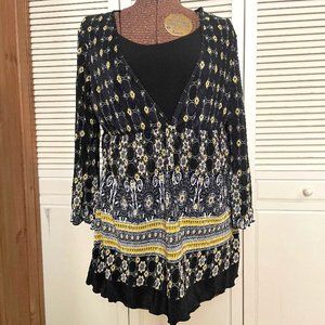 Elementz Blouse 3/4 Sleeve Mock Camisole Women's M